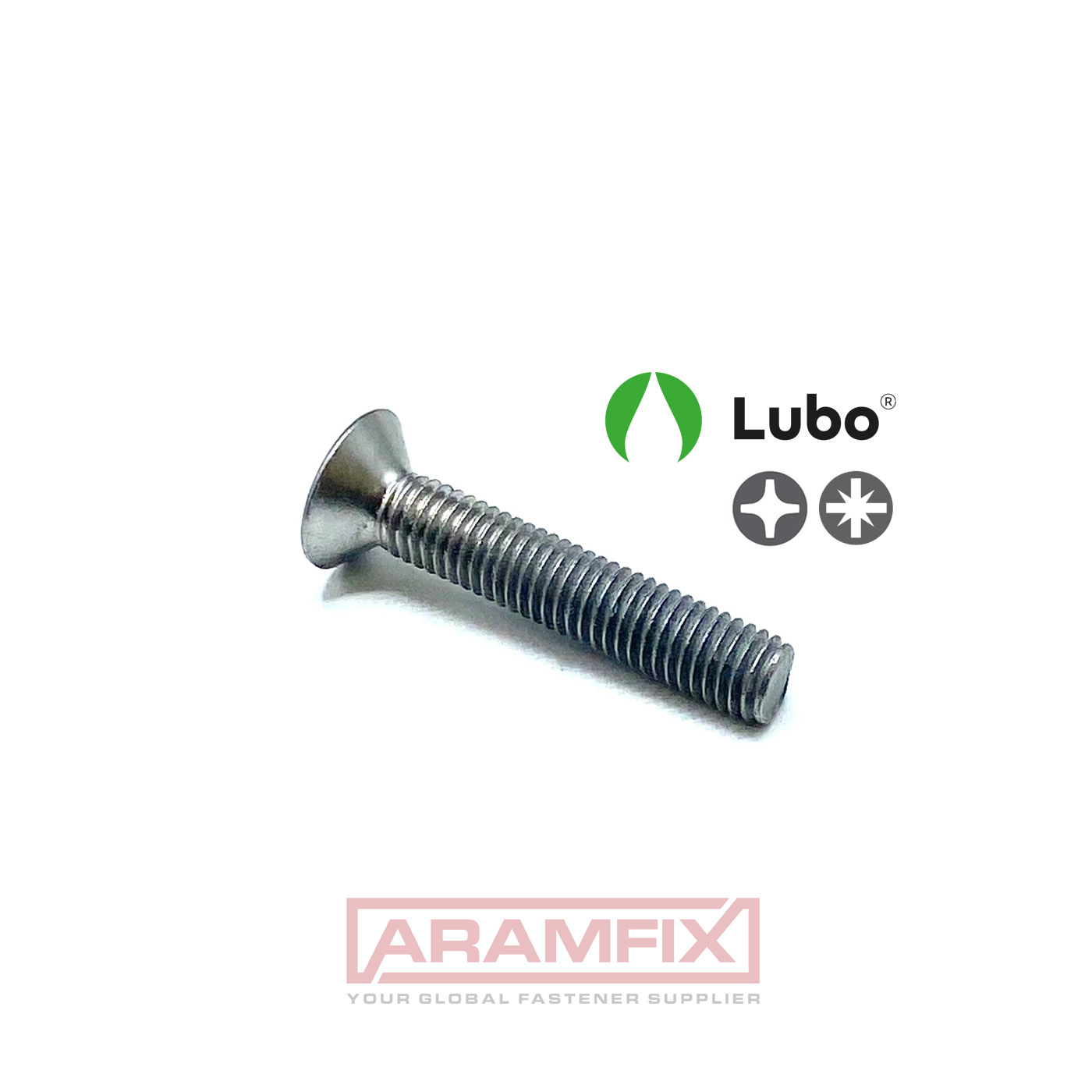 DIN 965 Flat Head Countersunk M5 x 12 mm Class A4-70 LUBO Lubrication 200 pcs/Box 2